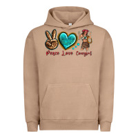 Pigment Burro peace love cowgirl Urban Hoodie - texasbilliewilder