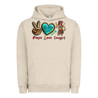 Pigment French Oak peace love cowgirl Urban Hoodie - texasbilliewilder