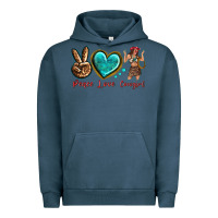Pigment Midnight Navy peace love cowgirl Urban Hoodie - texasbilliewilder