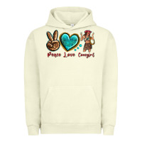 Pigment Pistachio peace love cowgirl Urban Hoodie - texasbilliewilder