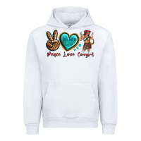White peace love cowgirl Urban Hoodie - texasbilliewilder
