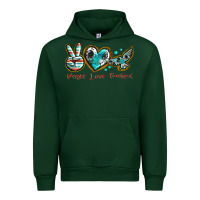 Forest Green peace love freebird Urban Hoodie - texasbilliewilder