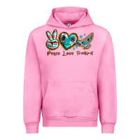 Fuchsia Pink peace love freebird Urban Hoodie - texasbilliewilder