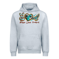 Heather Grey peace love freebird Urban Hoodie - texasbilliewilder