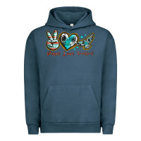Pigment Midnight Navy peace love freebird Urban Hoodie - texasbilliewilder
