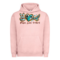 Pigment Salmon peace love freebird Urban Hoodie - texasbilliewilder