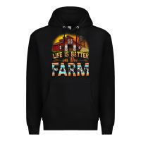 Black life is better on the farm with barn Premium Hoodie - texasbilliewilder