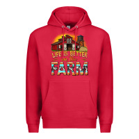 Cardinal life is better on the farm with barn Premium Hoodie - texasbilliewilder