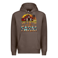 Coffee life is better on the farm with barn Premium Hoodie - texasbilliewilder