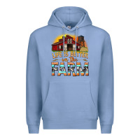Colony Blue life is better on the farm with barn Premium Hoodie - texasbilliewilder