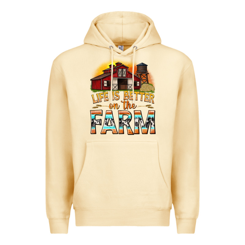 Life Is Better On The Farm With Barn Premium Hoodie by texasbilliewilder | Teevron