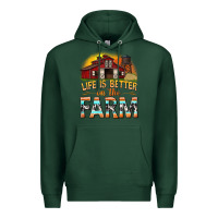 Sports Green life is better on the farm with barn Premium Hoodie - texasbilliewilder