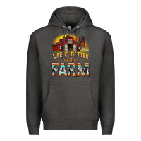 Charcoal Heather life is better on the farm with barn Premium Hoodie - texasbilliewilder