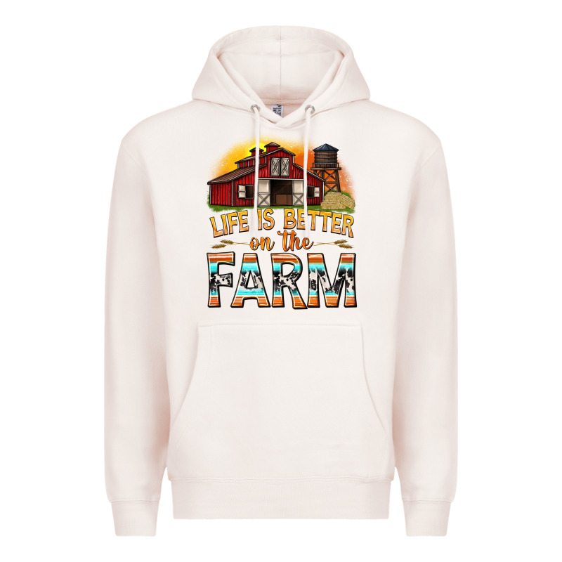 Life Is Better On The Farm With Barn Premium Hoodie by texasbilliewilder | Teevron