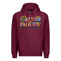 Burgundy don't stop believin' hold on to that feeling Premium Hoodie - Zillion Design Studio