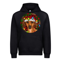 Black Christmas Dachshund Urban Hoodie - RanaPortraitStore
