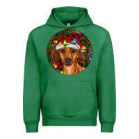 Emerald Christmas Dachshund Urban Hoodie - RanaPortraitStore