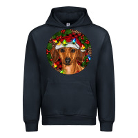 Navy Christmas Dachshund Urban Hoodie - RanaPortraitStore