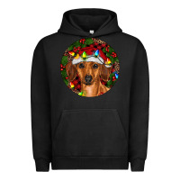 Pigment Black Christmas Dachshund Urban Hoodie - RanaPortraitStore
