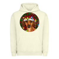 Pigment Pistachio Christmas Dachshund Urban Hoodie - RanaPortraitStore