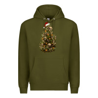 Army Green Skeleton merry christmas tree Premium Hoodie - RanaPortraitStore