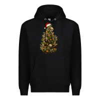 Black Skeleton merry christmas tree Premium Hoodie - RanaPortraitStore