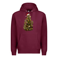 Burgundy Skeleton merry christmas tree Premium Hoodie - RanaPortraitStore