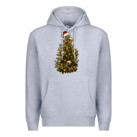 Heather Grey Skeleton merry christmas tree Premium Hoodie - RanaPortraitStore