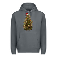 Rock Skeleton merry christmas tree Premium Hoodie - RanaPortraitStore