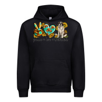 Black peace love st. bernard Urban Hoodie - texasbilliewilder
