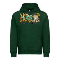 Forest Green peace love st. bernard Urban Hoodie - texasbilliewilder