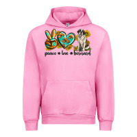 Fuchsia Pink peace love st. bernard Urban Hoodie - texasbilliewilder