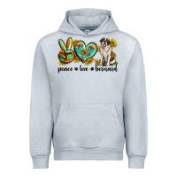 Heather Grey peace love st. bernard Urban Hoodie - texasbilliewilder