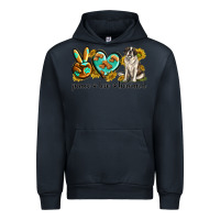 Navy peace love st. bernard Urban Hoodie - texasbilliewilder