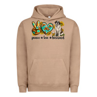 Pigment Burro peace love st. bernard Urban Hoodie - texasbilliewilder