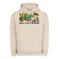 Pigment French Oak peace love st. bernard Urban Hoodie - texasbilliewilder
