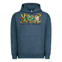 Pigment Midnight Navy peace love st. bernard Urban Hoodie - texasbilliewilder