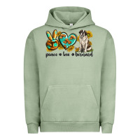 Pigment Oil Green peace love st. bernard Urban Hoodie - texasbilliewilder