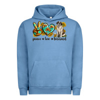 Pigment Pebble Blue peace love st. bernard Urban Hoodie - texasbilliewilder