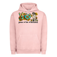 Pigment Salmon peace love st. bernard Urban Hoodie - texasbilliewilder