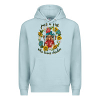 Blue Mist just a girl who loves chicken with sunflowers and gemstone Premium Hoodie - texasbilliewilder