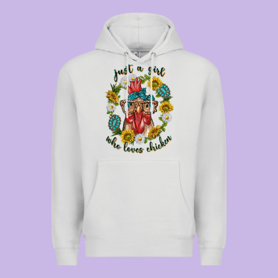 Just A Girl Who Loves Chicken With Sunflowers And Gemstone Premium Hoodie Designed By Texasbilliewilder