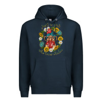 Navy just a girl who loves chicken with sunflowers and gemstone Premium Hoodie - texasbilliewilder