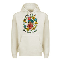 Oatmeal Heather just a girl who loves chicken with sunflowers and gemstone Premium Hoodie - texasbilliewilder
