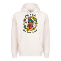 Pale Pink just a girl who loves chicken with sunflowers and gemstone Premium Hoodie - texasbilliewilder