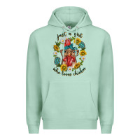 Seafoam just a girl who loves chicken with sunflowers and gemstone Premium Hoodie - texasbilliewilder