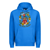True Royal just a girl who loves chicken with sunflowers and gemstone Premium Hoodie - texasbilliewilder