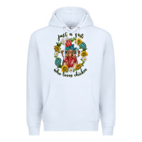 White just a girl who loves chicken with sunflowers and gemstone Premium Hoodie - texasbilliewilder