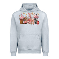 Heather Grey pigs coffee cups Urban Hoodie - texasbilliewilder