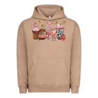Pigment Burro pigs coffee cups Urban Hoodie - texasbilliewilder